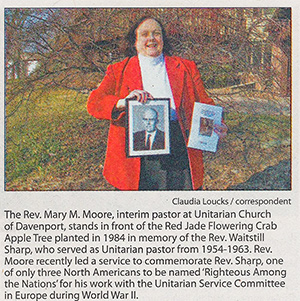 Rev. Mary Moore in the Rock Island Argus